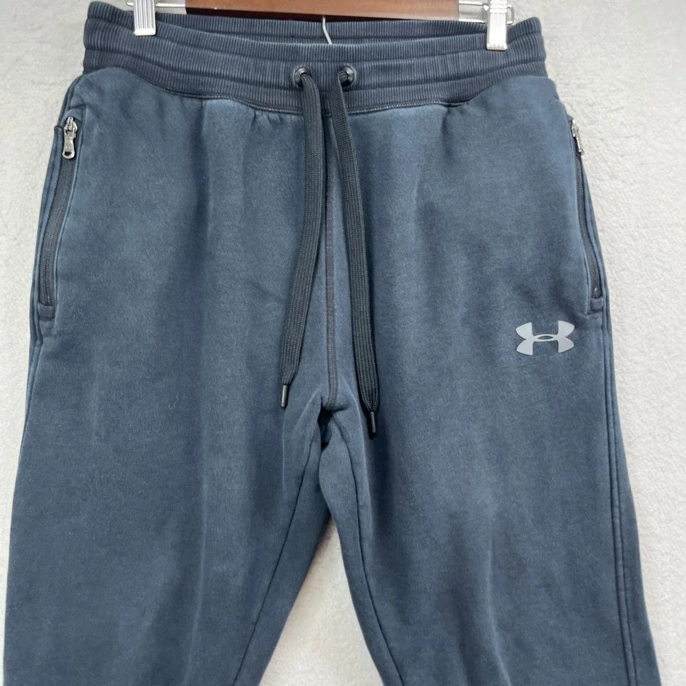 Under Armour Joggers Mens L Navy Fleece Zip Pocket Sporty Athleisure Sweatpants